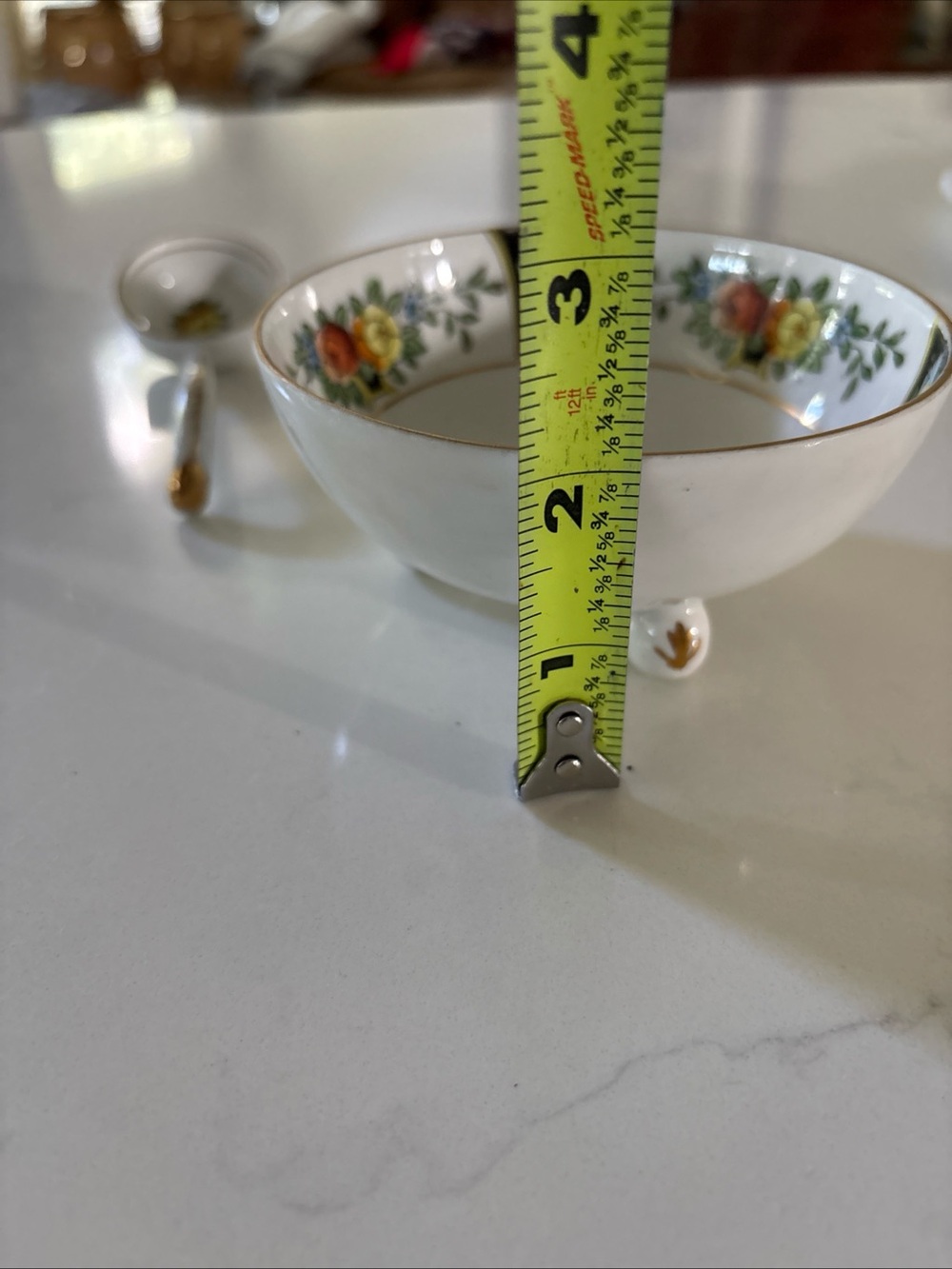 Noritake White Porcelain Serving Bowl and Ladle with Floral Trim - Picture 11 of 16